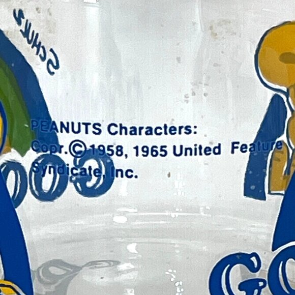 Vintage Peanuts Snoopy & Woodstock Glass Goodies Cookie Candy Jar & Rainbow 5" - Picture 5 of 13